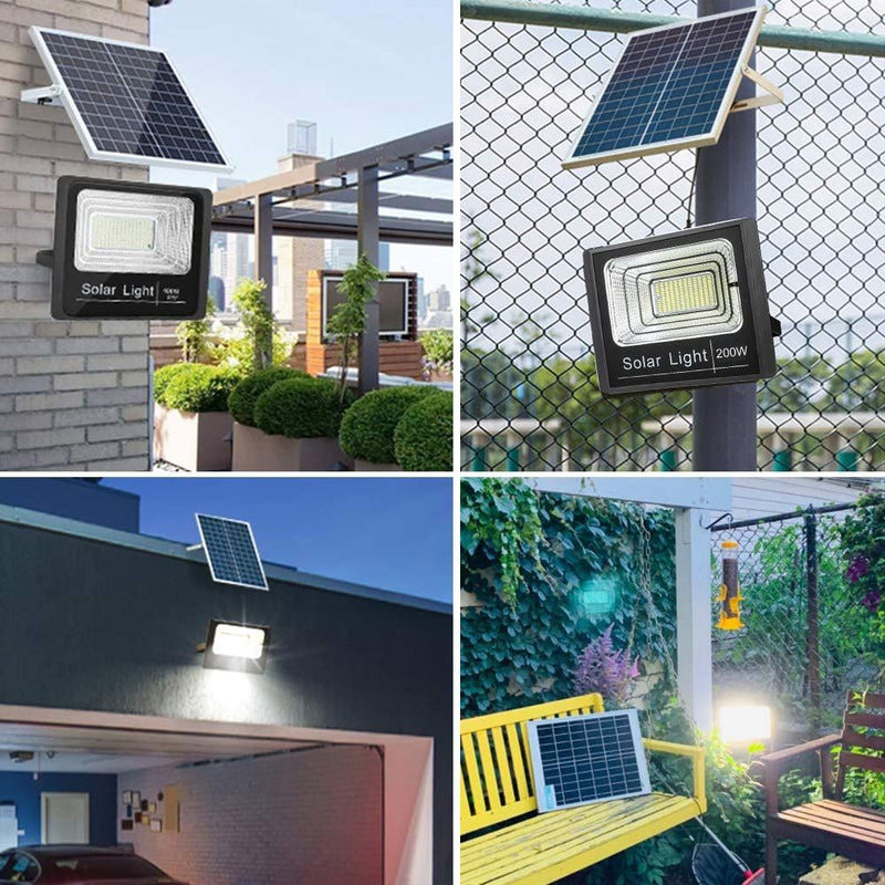 EcoLuz Solar 200W🔥Reflector con panel solar para exteriores  alta luminosidad, con encendido automático al oscurecer