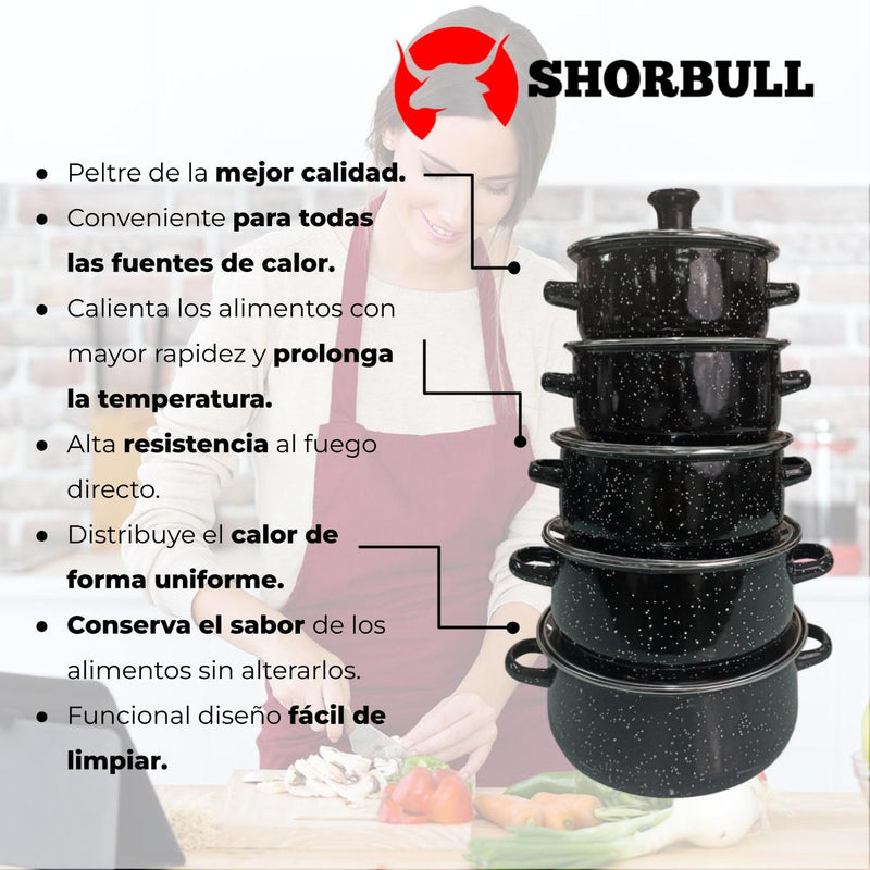 Ollas international 10pz negro Shorbull