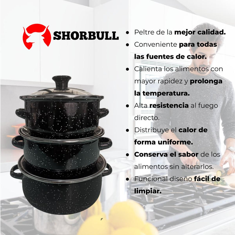 Ollas international 6pz negro Shorbull