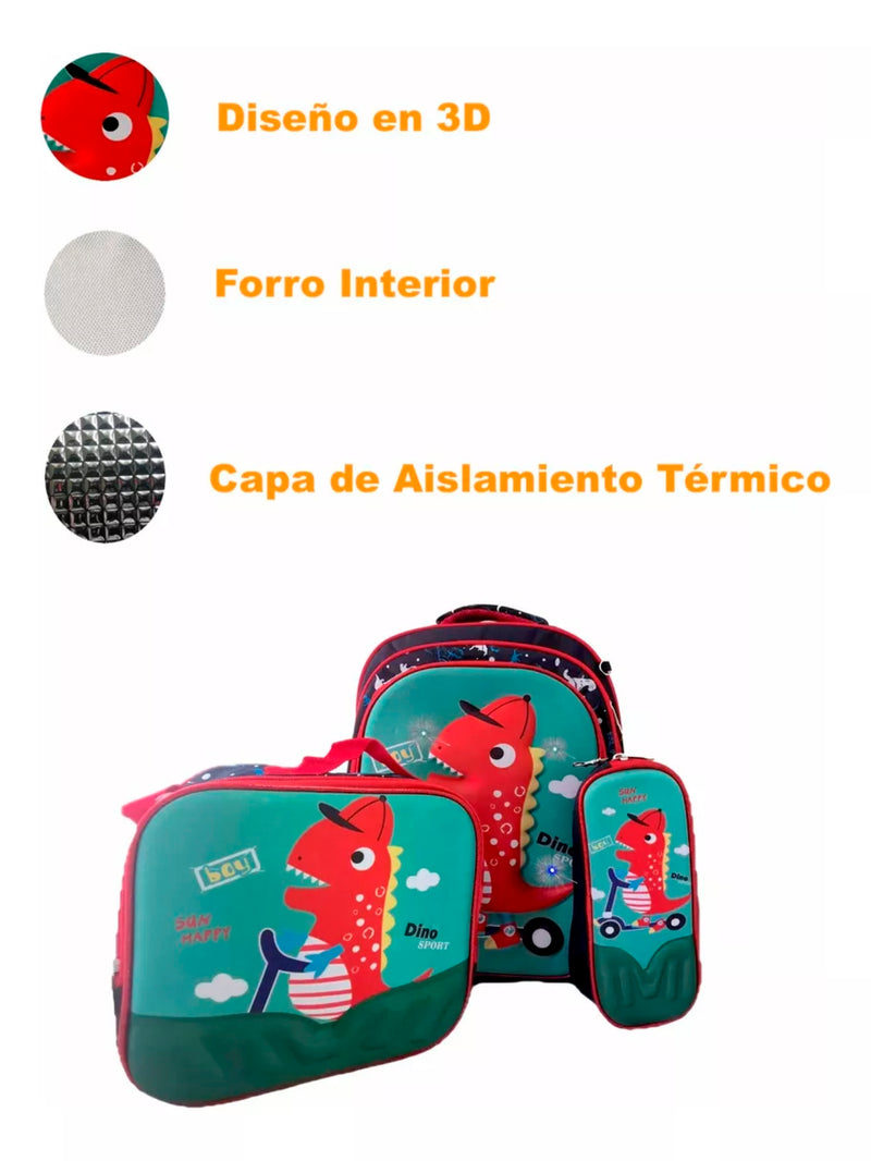 Kit Mochila+ Lonchera+ Lapicera Kinder