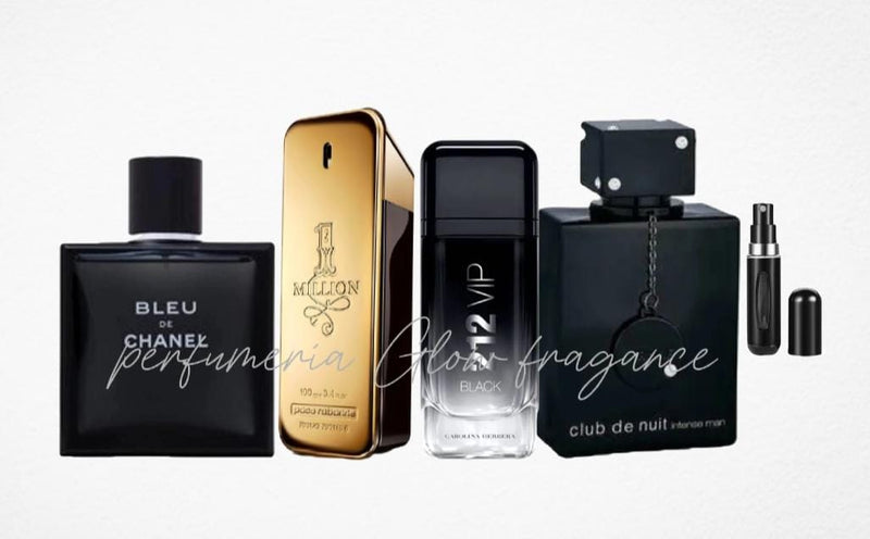 Combo COMPRA 1 TOMA 4 Perfumes Masculinos importados (100ml)- 212 Black VIP, One Million, Club de Nuit, Bleu de Chanel. PROMOCIÓN POR TIEMPO LIMITADO.